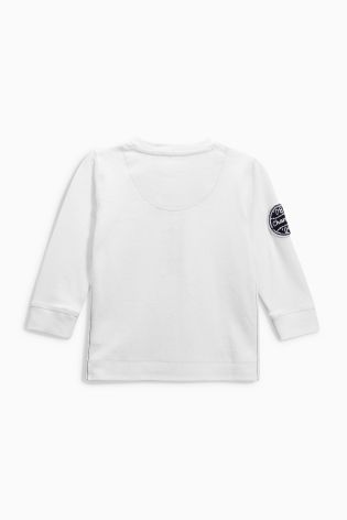 White Long Sleeve Grandad T-Shirt (3mths-6yrs)